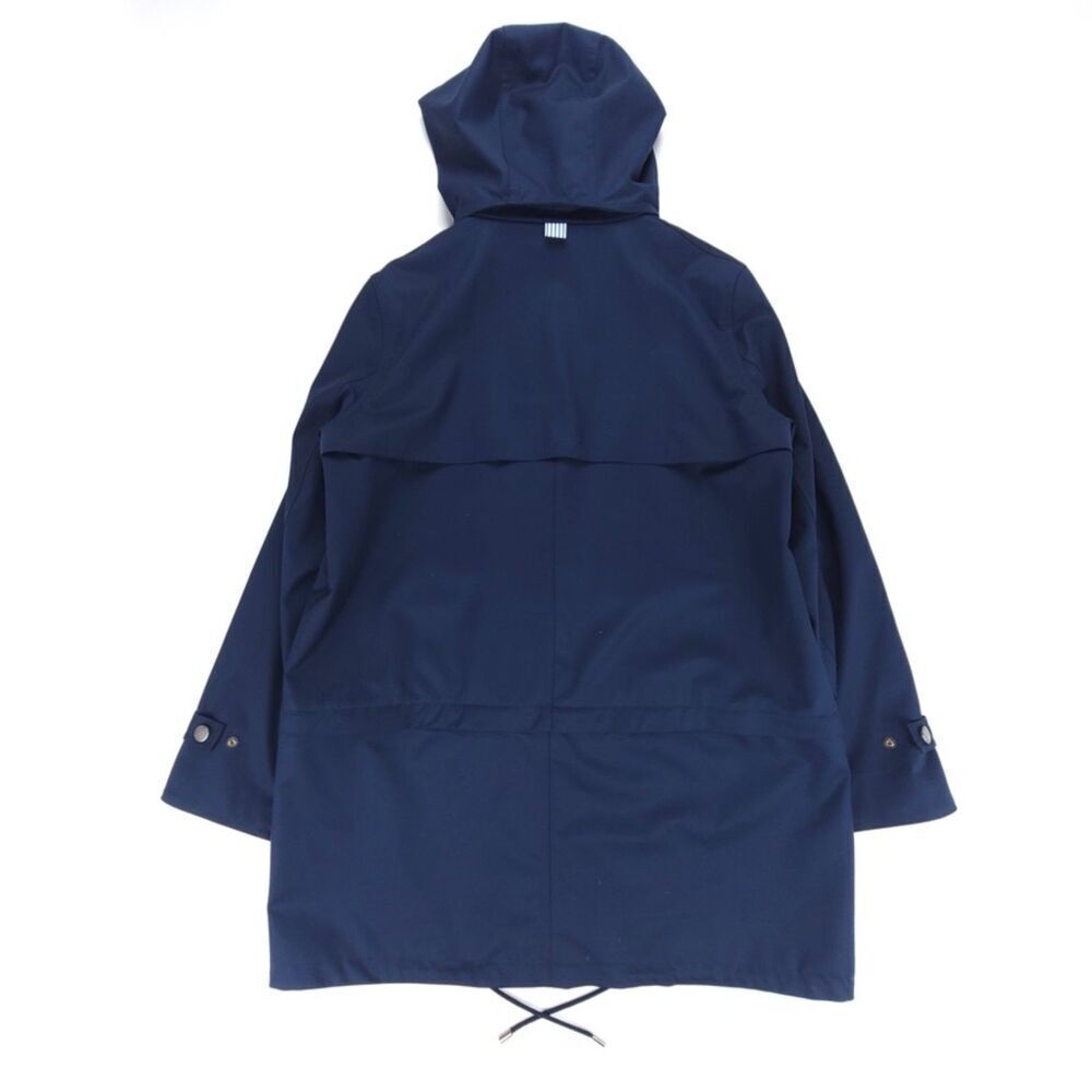 NEW Faconnable Wool Parka Trench Coat Hooded Jacket Quiet Luxury Large Navy Blue - Picture 7 of 14